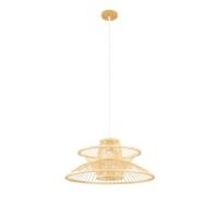 Plafondlamp DKD Home Decor 50 x 50 x 22 cm Lichtbruin Bamboe 50 W