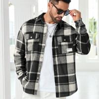 Bon&Bon ModaGents Heren Jas - Groen Geruit Oversized - Herfst/Winter Zwart & wit / L