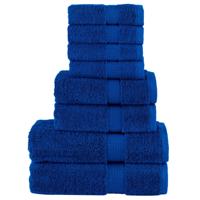 VidaXL 8-delige handdoekenset solund 600 g/m² blauw