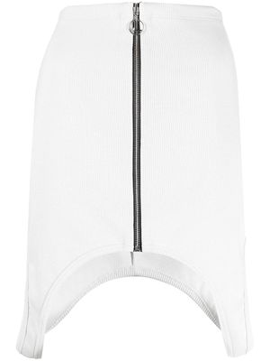 Lourdes minijupe asymétrique zippée - Gris