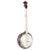 Ortega Falcon Series 5-string Banjo Transparent Fire Red elektrisch-akoestische banjo met gigbag