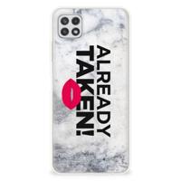 Samsung Galaxy A22 5G | Siliconen hoesje | met naam Already Taken White