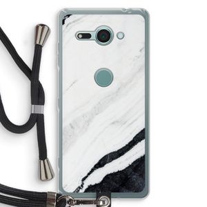 Elegante marmer: Sony Xperia XZ2 Compact Transparant Hoesje met koord