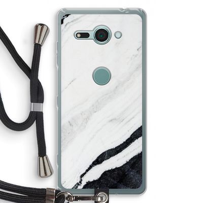 Elegante marmer: Sony Xperia XZ2 Compact Transparant Hoesje met koord