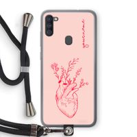Blooming Heart: Samsung Galaxy A11 Transparant Hoesje met koord