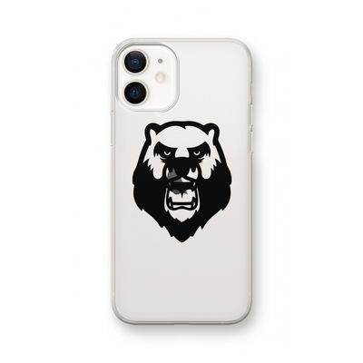 Angry Bear (black): iPhone 12 Transparant Hoesje