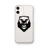 Angry Bear (black): iPhone 12 Transparant Hoesje