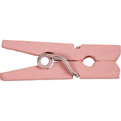 Creativ Company Mini wasknijpers, l: 25 mm, b: 3 mm, lichtrood, 36 stuk/ 1 doos