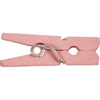 Creativ Company Mini wasknijpers, l: 25 mm, b: 3 mm, lichtrood, 36 stuk/ 1 doos