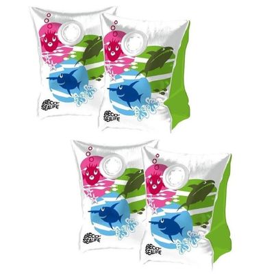 2x Paar Beco vissen print zwembandjes maat 00 - tot 15 kg
