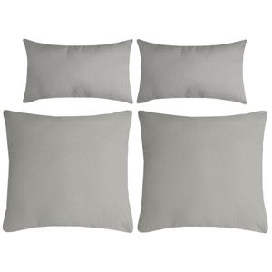Stof Textile sierkussen Nelson - 4x - lichtgrijs - 2 formaten - polyester
