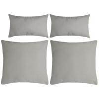Stof Textile sierkussen Nelson - 4x - lichtgrijs - 2 formaten - polyester