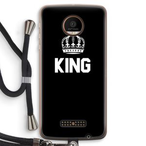 King zwart: Motorola Moto Z Force Transparant Hoesje met koord