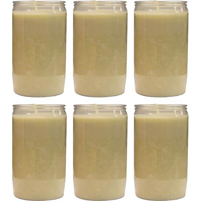 Grafkaars/gedenklicht - 6x - wit - 7 x 15 cm - 6 dagen brandtijd Grafkaars/gedenklicht - 6x - wit - 7 x 15 cm - 6 dagen brandtijd