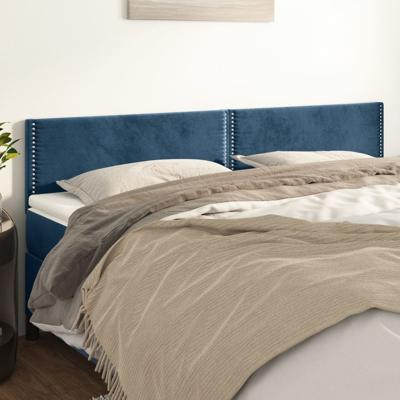 Hoofdborden 2 st 80x5x78/88 cm fluweel donkerblauw