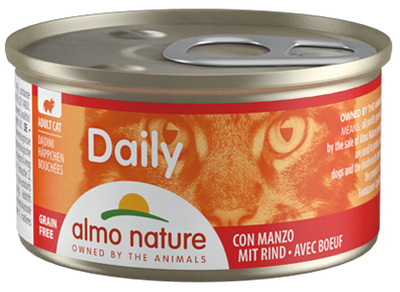 Almo Nature Dailymenu kat natvoer met blokjes rund 85gr