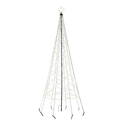 Vlaggenmast kerstboom met ster - verlichting - 480 leds - D100 x H320 cm - warm wit