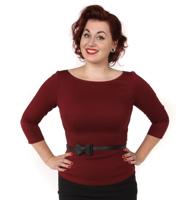 Sabrina Top, Wine-XXXL | 49% korting - thumbnail