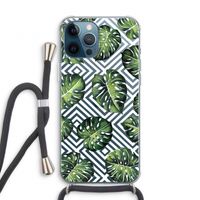 Geometrische jungle: iPhone 12 Pro Transparant Hoesje met koord