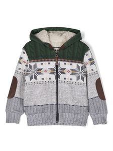 Lapin House veste en maille intarsia à fermeture zippée - Gris