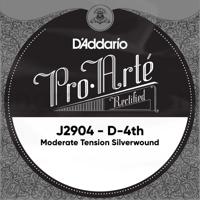 D'Addario J2904 Silverwound Losse Klassieke D4-Snaar - Gematigde Spanning