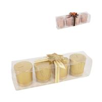 Kaarsen metallic glitter 5cm set van 4