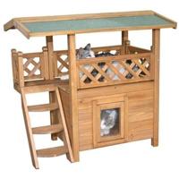 Kattenhuis - KERBL - Lodge - Hout - Bruin/Groen - 77 x 50 x 73 cm