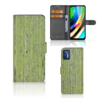 Motorola Moto G9 Plus | Book Style Case | Green Wood