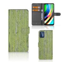 Motorola Moto G9 Plus | Book Style Case | Green Wood
