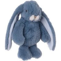 Bukowski pluche konijn knuffeldier - blauw - staand - 22 cm