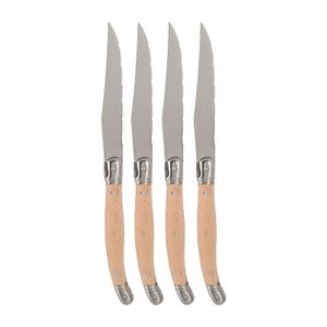 Steakmessen 23 cm - hout - set van 4