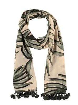 Sarlini Langwerpige Sjaal Leaves Khaki