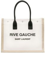 Saint Laurent sac cabas à logo imprimé - Tons neutres