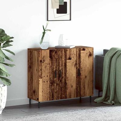 Dressoir met opslag met de deur Bruin 90 x 34 x 80 cm Bewerkt hout