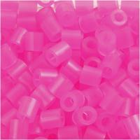 NABBI Strijkkralen, afm 5x5 mm, gatgrootte 2,5 mm, medium, roze neon (32257), 1100 stuk/ 1 doos