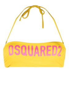 DSQUARED2 haut de bikini à logo imprimé - Jaune