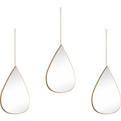 Spiegel set - Trion Drop - Decoratieve Spiegels met Ketting - Goud - Kunststof