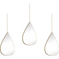 Spiegel set - Trion Drop - Decoratieve Spiegels met Ketting - Goud - Kunststof