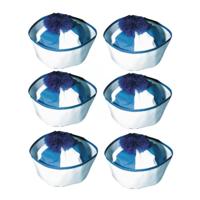Matrozen hoedje / matrozenpetjes - 12x stuks - wit/blauw - D58 cm - volwassenen