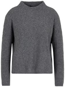 Emporio Armani pull en laine mélangée à design nervuré - Gris