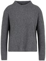 Emporio Armani pull en laine mélangée à design nervuré - Gris - thumbnail