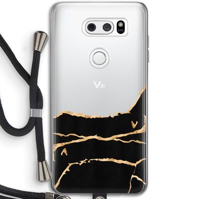 Gouden marmer: LG V30 Transparant Hoesje met koord
