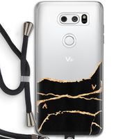 Gouden marmer: LG V30 Transparant Hoesje met koord