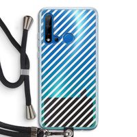 Strepen zwart-wit: Huawei P20 Lite (2019) Transparant Hoesje met koord