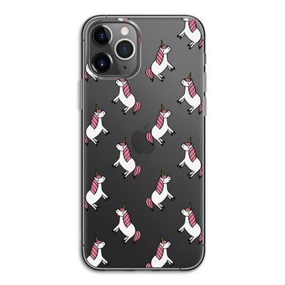 Eenhoorns overal: iPhone 11 Pro Transparant Hoesje