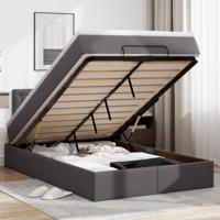 Ottoman bed met matras 120x200cm kunstleer grijs