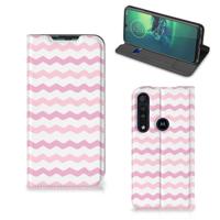 Motorola G8 Plus | Hoesje met Magneet | Waves Roze