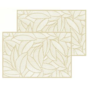 Set van 10x stuks placemats Jungle goud PVC 45 x 30 cm