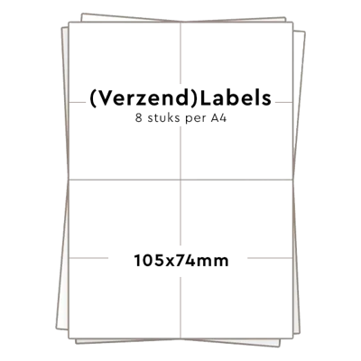 Huismerk 8 stickers per A4 (105x74mm)