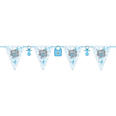 Vlaggenlijnen geboorte jongen - blauw - 6 meter - Its a boy